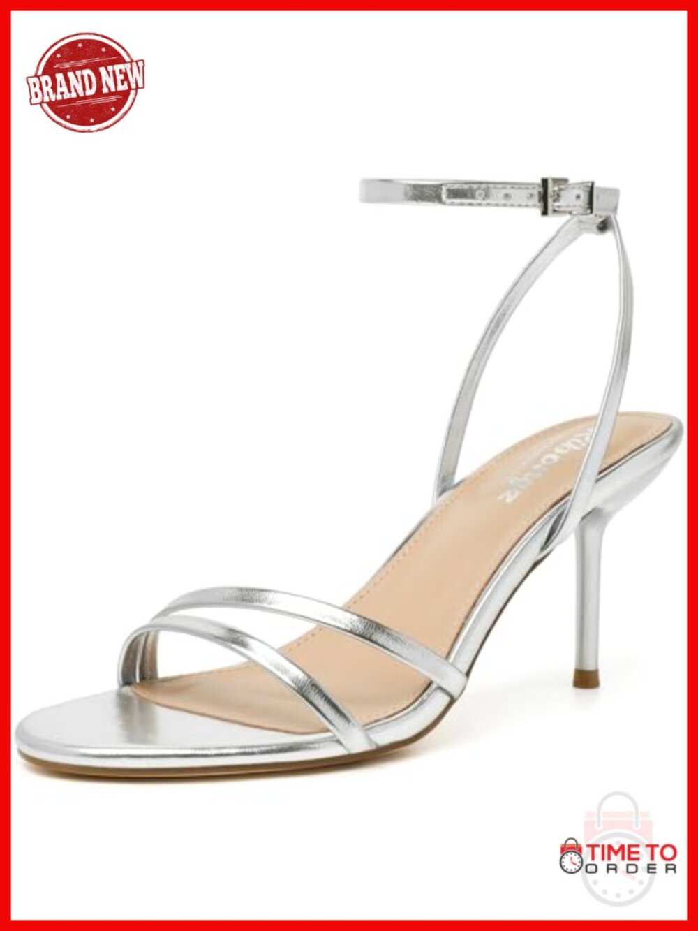 Women's Kitten Heel Sandals Ankle Strap Open Toe Faux Leather Heels